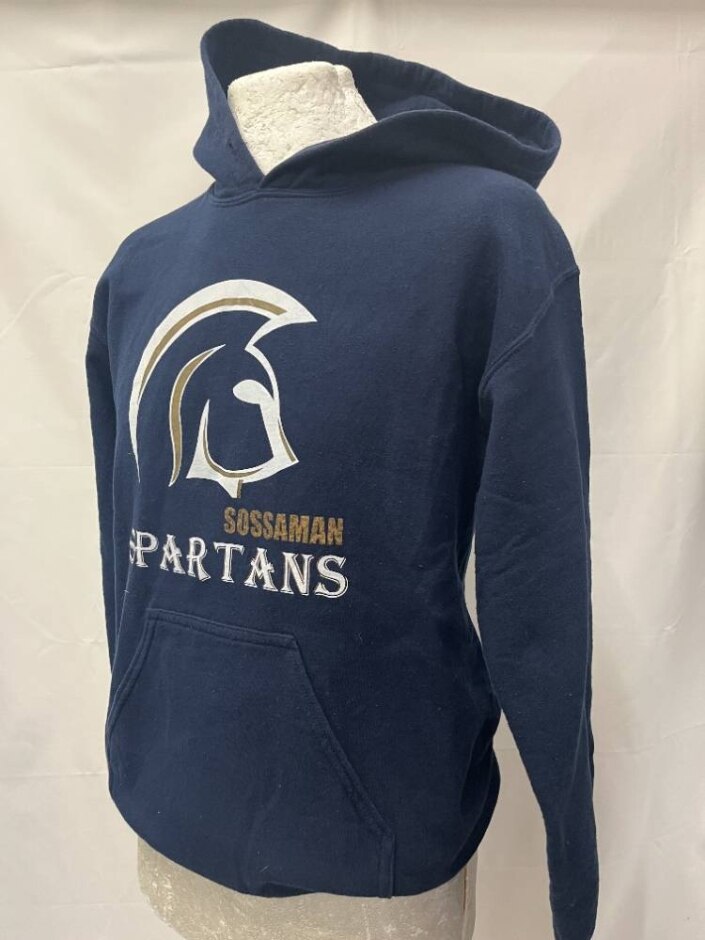 Gildan Vintage Style Sossaman Spartans Hoodie Navy Blue Size: S