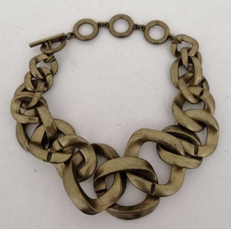 Unbranded Gold Chunky Chain Link Necklace 22 Cm Length Toggle Closure