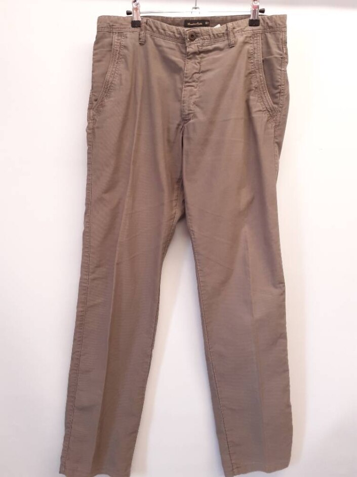 Massimo Dutti Straight Leg Chinos W32/l31 In Light Brown Size: M