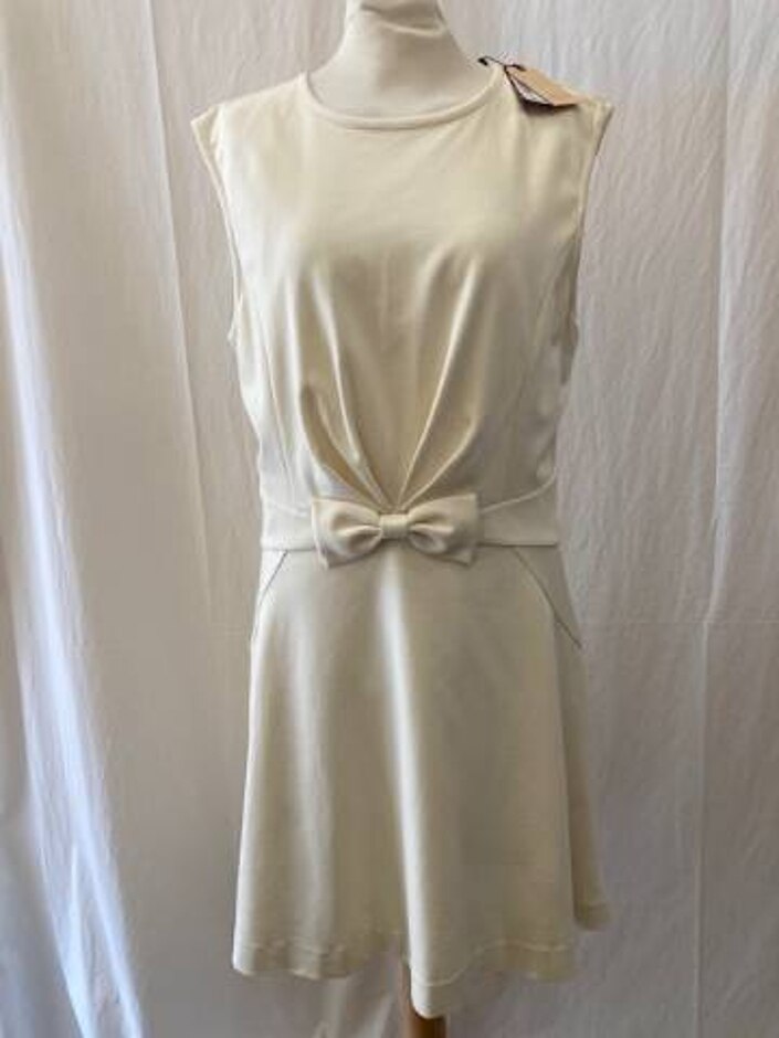 Ted Baker Aruna Skater Dress With Bow Ecru/cream Size: 12