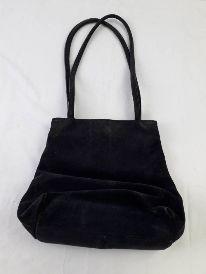 Laura Ashley Small Shoulder Bag Faux Suede Black
