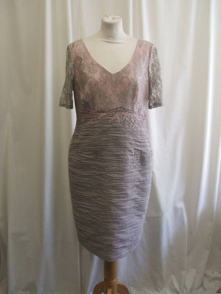 Condici Occasion Dress  Pink And Grey Size: 14