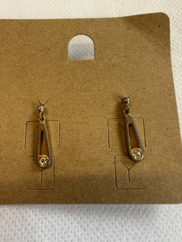 Gold Rhinestone Stud Earrings
