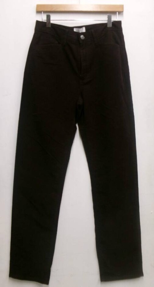 M&s Marks And Spencer Straight Long Trousers Burgundy Size: 30