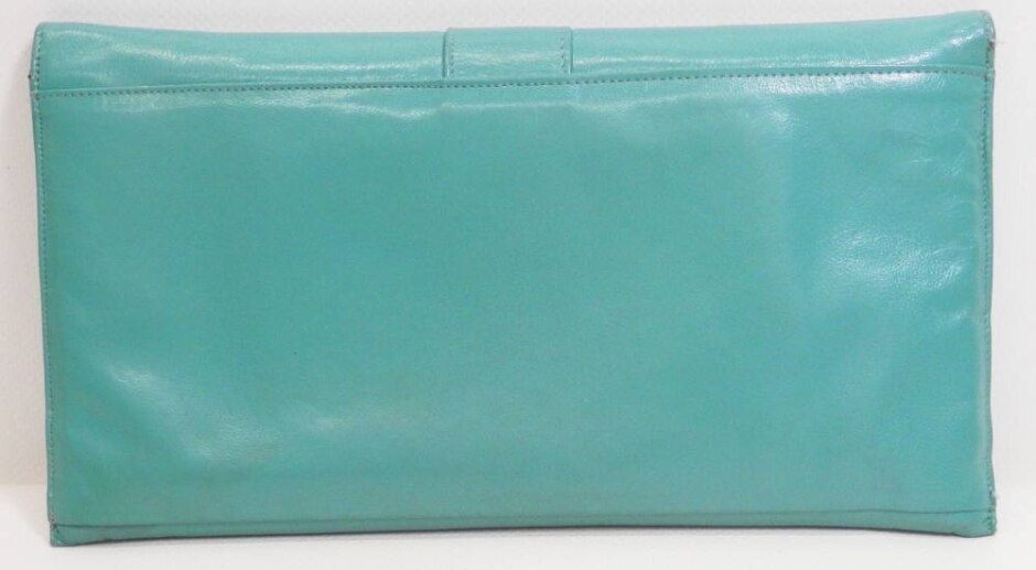 Soft Italian Leather Turquoise Clutch Purse