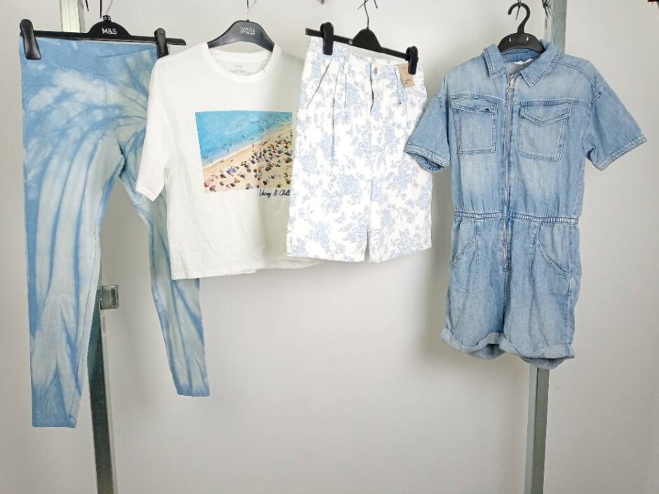 M&s 4pcs Girls Clothes Bundle Blue/white Size: 13 - 14 Years
