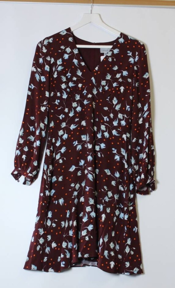 Jigsaw Long Sleeved Dress Maroon  Size: 10
