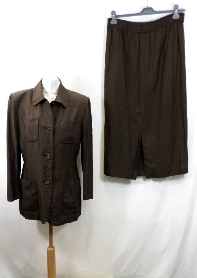 Scapa Of Scotland Blazer & Skirt Set  Brown Size: M