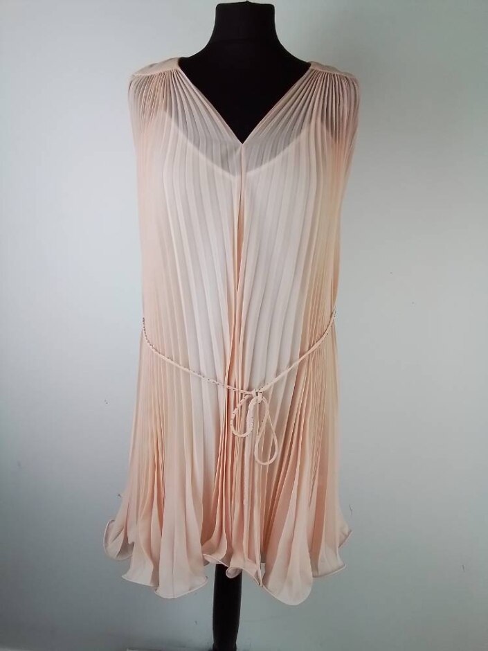 Ted Baker Pleated Mini Dress Beige Size: S