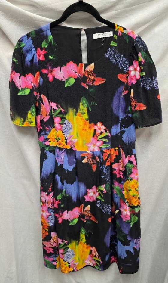 John Lewis Silk Floral Dress Multi-coloured Size: 12