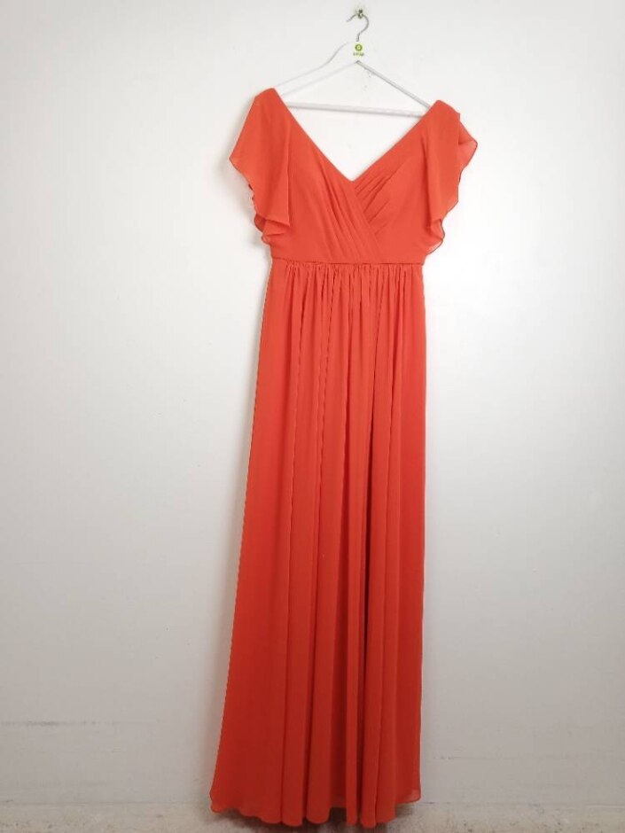 Infinite New Women's V-neck Maxi Dress Rrp: £99 Orange Size: 10
