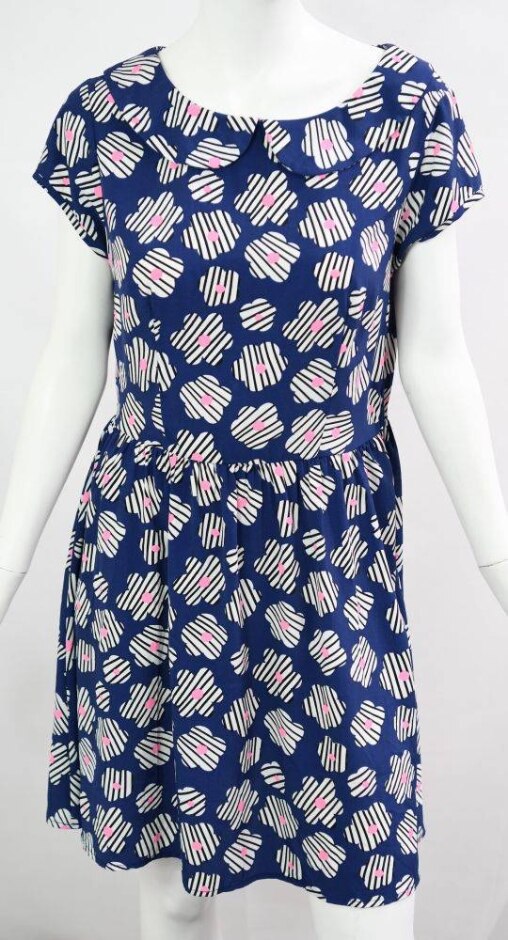 Henry Holland Dress With Floral Pattern Blue/white Size: 12