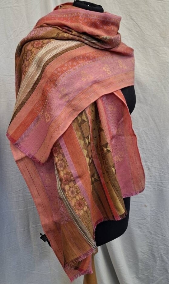 Marc Rozier Cotton Blend Pashmina Patterned Scarf H184cm W 70cm New No Tags