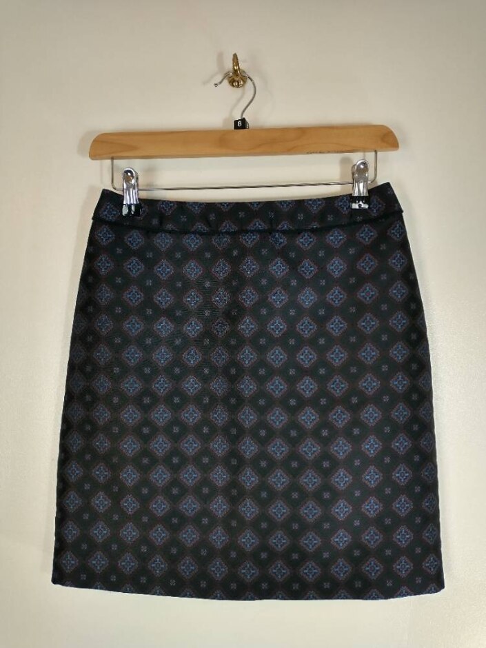 Warehouse Mini Pencil Skirt Blue, Purple Size: 8