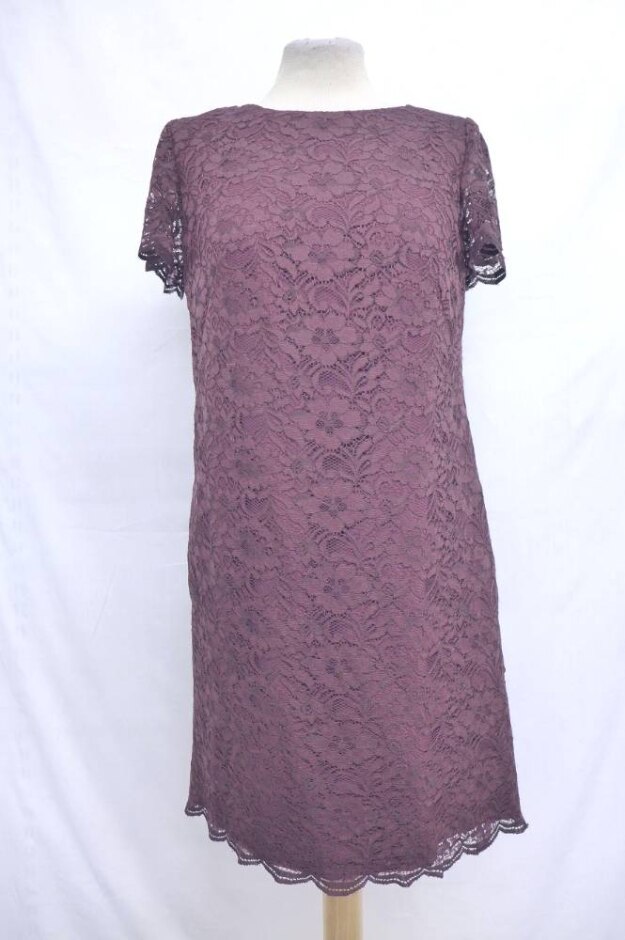 Boden Floral Lacework Empire Dress Maroon Red Size: 8