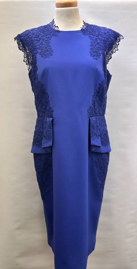 Coast Ladies Blue Laced Dress  Blue Laced  Dress  Blue Size: 12