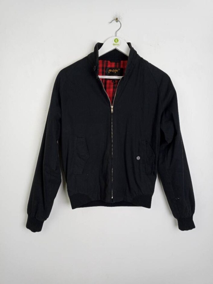 Pop  Vintage Cotton Bomber Jacket Black Size: M
