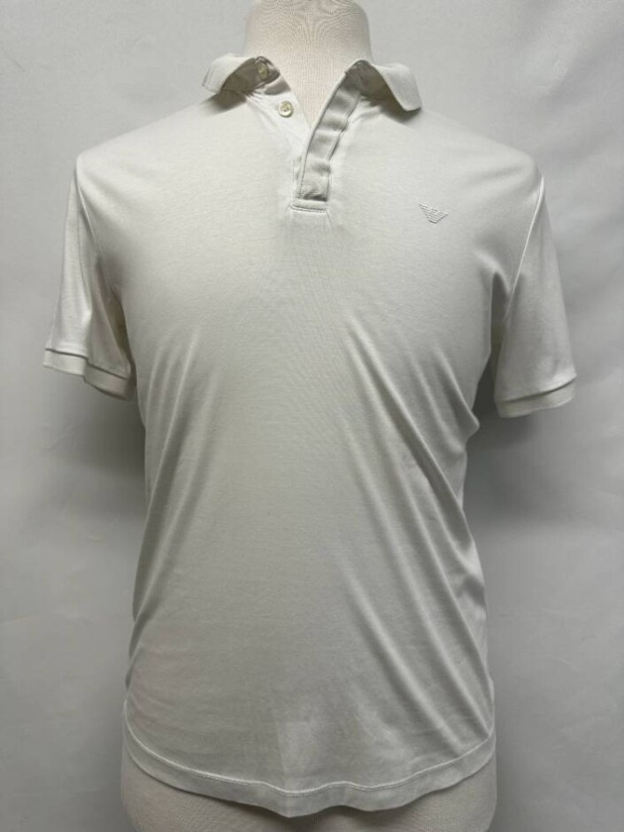 Emporio Armani  Cotton Polo Top   White Size: M