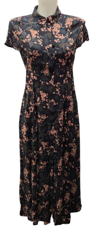 Zara Woman Cap Sleeve Dress Black Mix Size: Xs