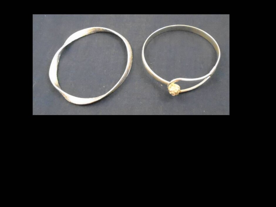 Two Silver Metal Bangles