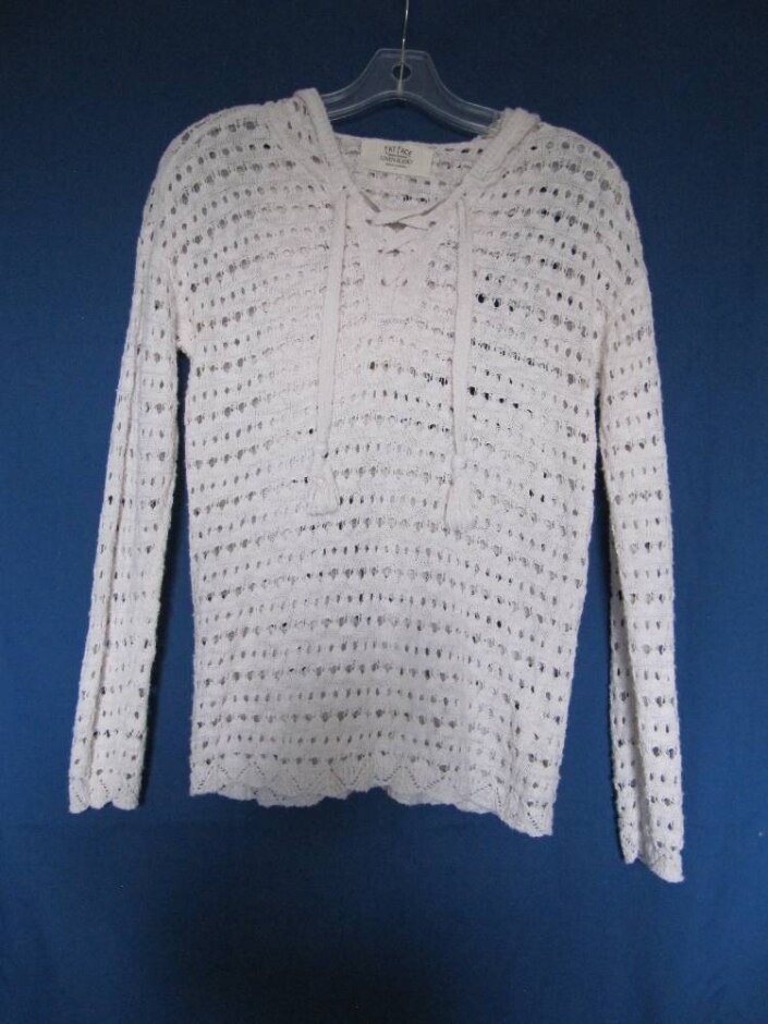 Fat Face Hooded Jumper Cream Size: 6