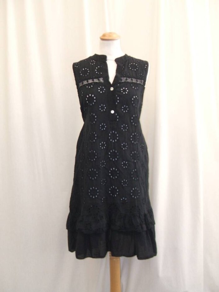 Made In Italy Casual Midi Dress Black Size: S