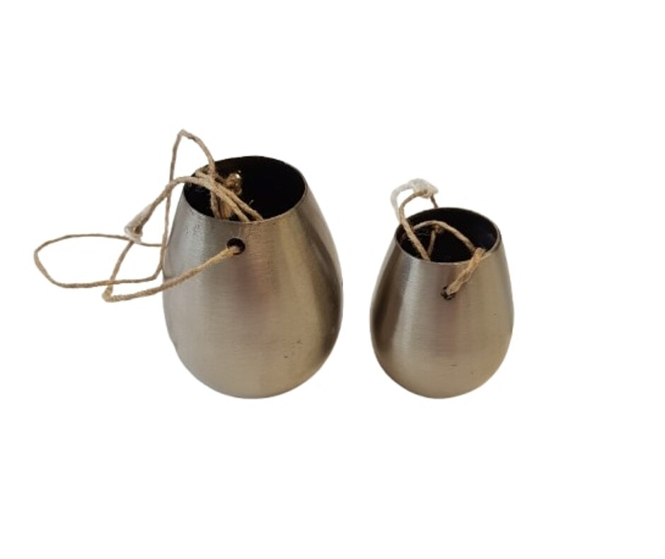 Pair Of Rowen & Wren Homewares Mini Drop Vases (silver Tone) 1 Large & 1small