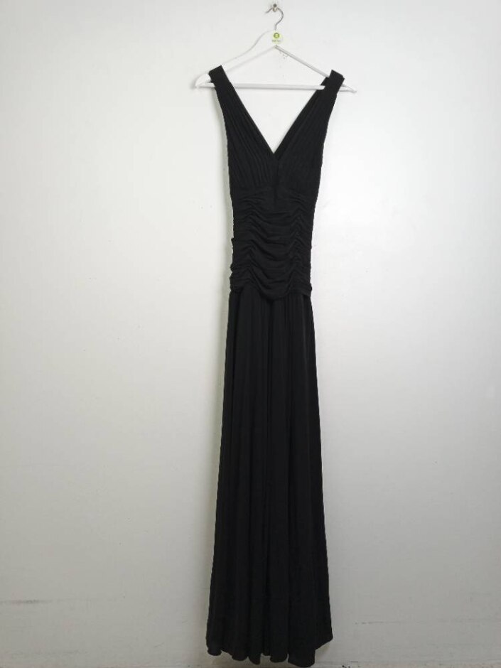 Ted Baker  Ruffled Flowy Evening Dress Black Size: 12