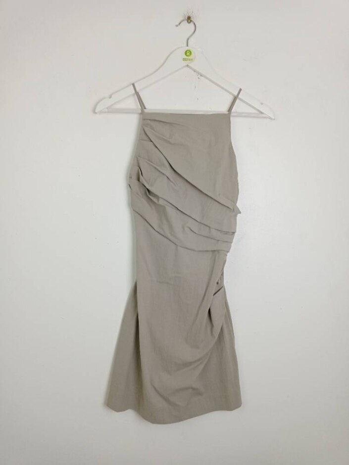 Zara Cotton Mini Crossback Dress Grey  Size: M