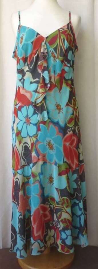 Per Una Y2k Floral Chiffon Slip Dress Multi Size: 14