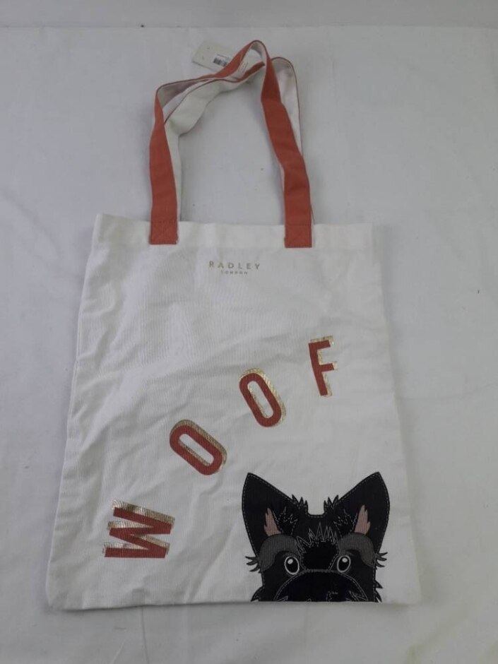 Radley Woof Tote Bag Two Handle Netural 13" W X 16"h