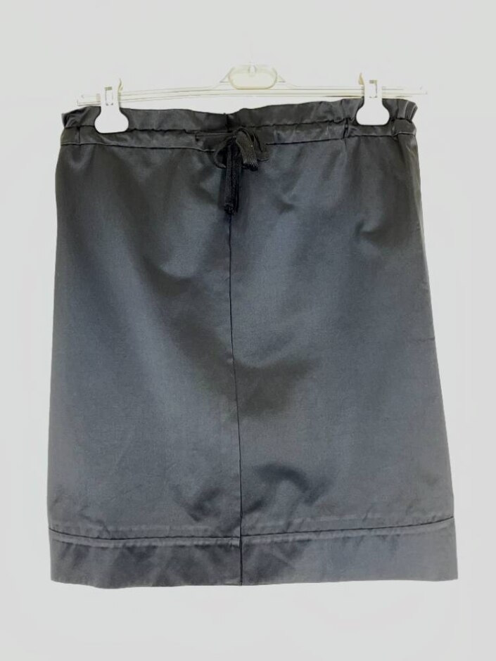 Marni Satin Drawstring Midi Skirt Black Size: 10