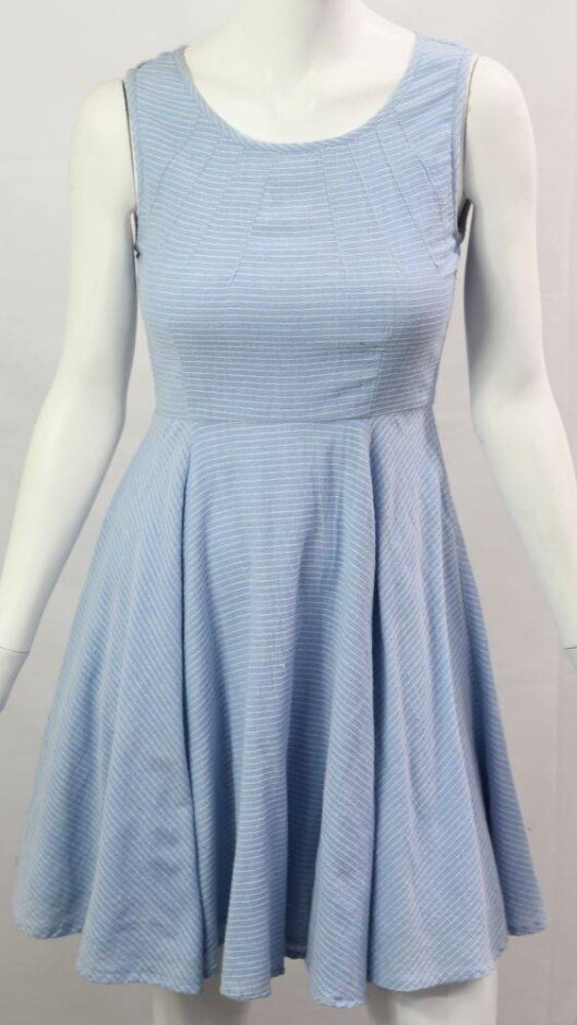 Vila Sleeveless Striped Dress  Light Blue Size: Xs