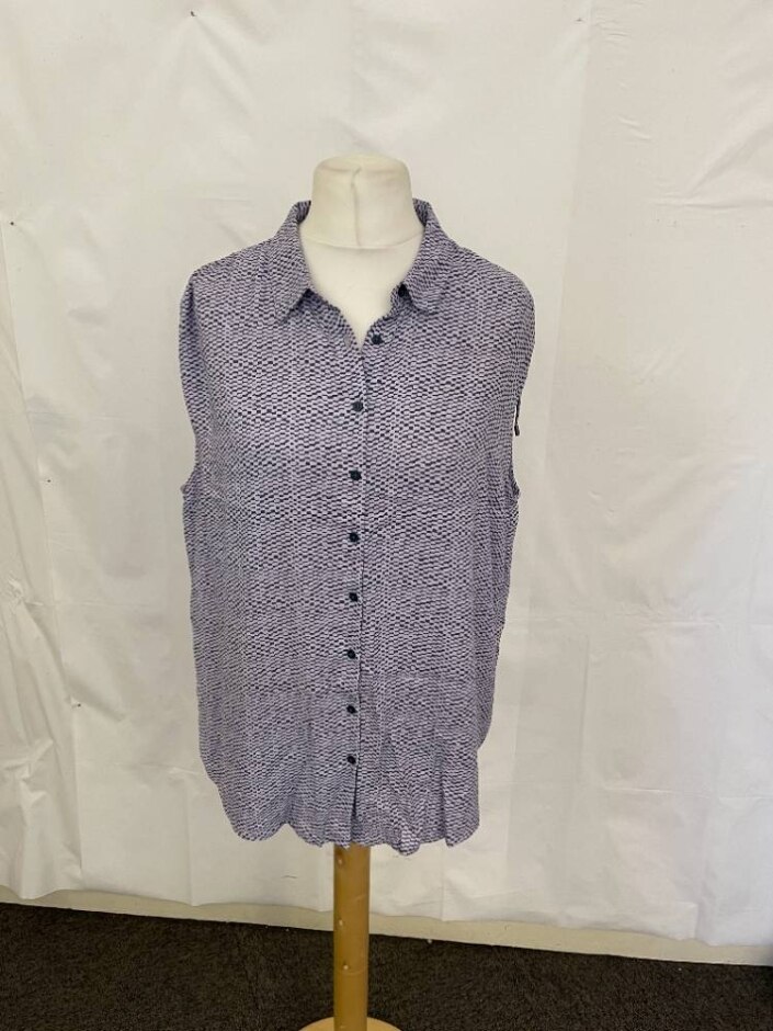 Next Sleeveless Blouse Grey/pale Lilac Size: 18