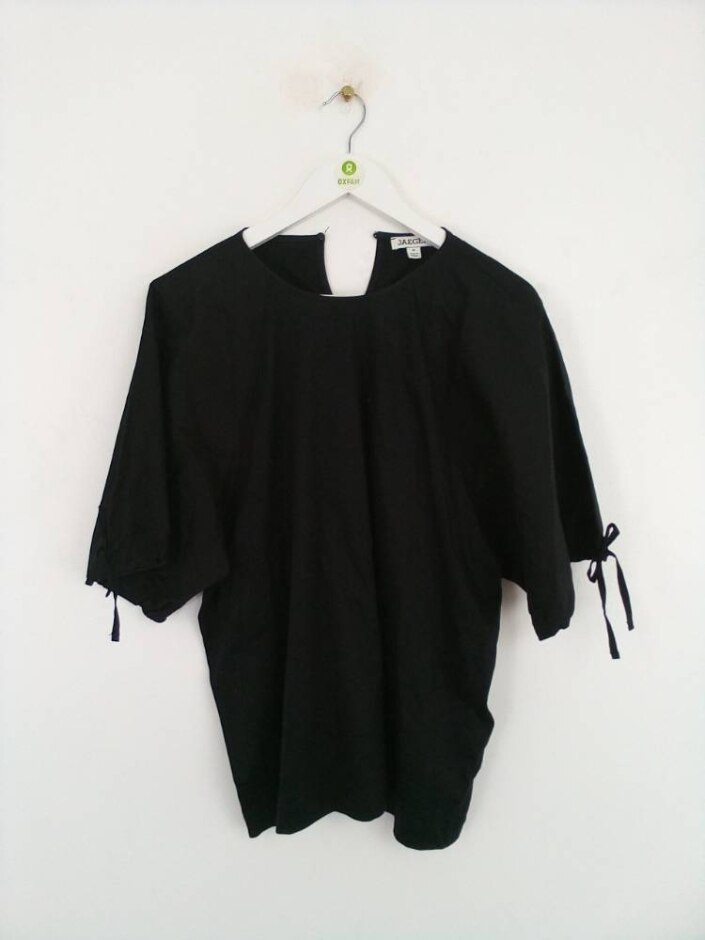 Jaeger Women's Short Sleeve Blouse Black Size: 16