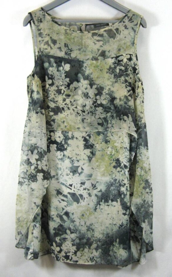 Mint Velvet Printed Dress Green Multi Size: 14