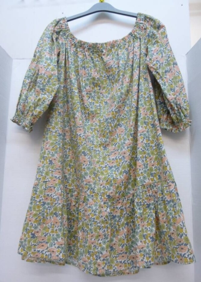 Oasis Off The Shoulder Dress Green Multi Size: 16