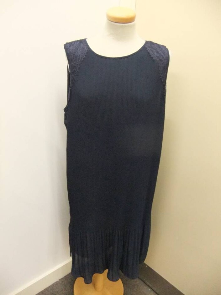 Next Sleeveless Pleated Dress Blue Size: 16