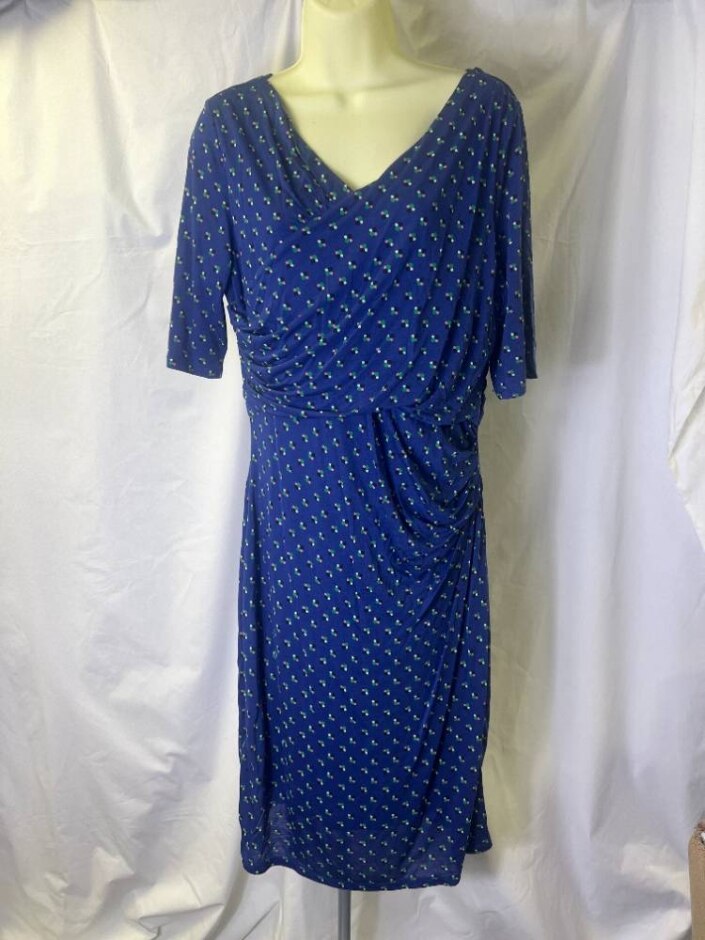 Boden Blue Polka Dot Lyocell Dress  Blue  Size: 16