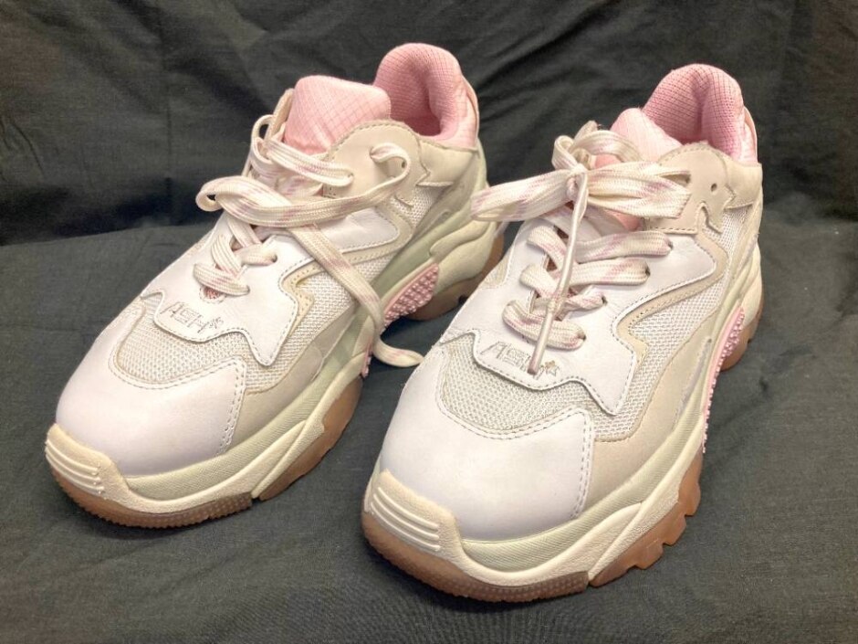 Ash Trainers Platform Sneakers Addict Chunky Urban White Pink Uk 4/4.5 Eur 37