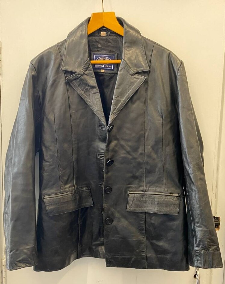 Skind Town Real Leather Jacket Black Size: Xxl