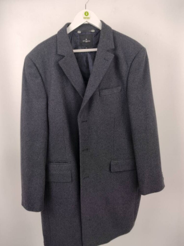 Jeff Banks Men's Wool Blend Coat Grey Size: Xl