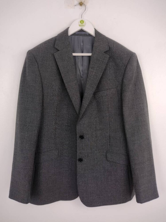 Charles Tyrwhitt 100%pure Wool Slim Fit Suit Jacket Grey Size: 44" Chest