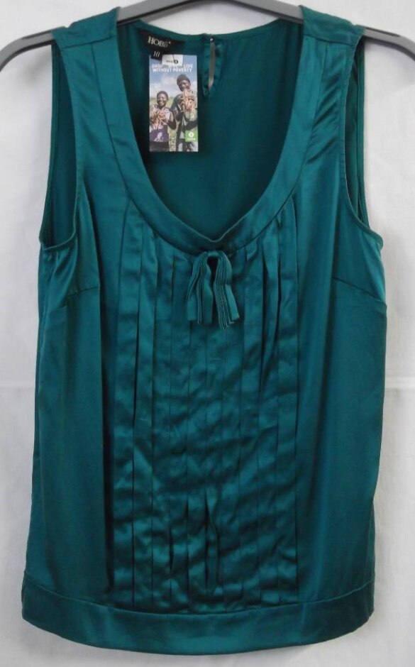 Hobbs Silk Sleeveless Top Teal Size: 10
