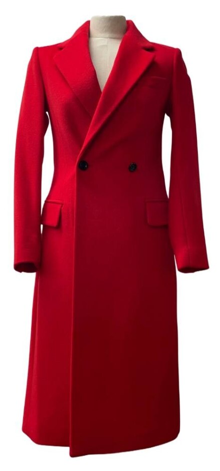 Reiss Sabel Wool Blend Overcoat Red Size: 4
