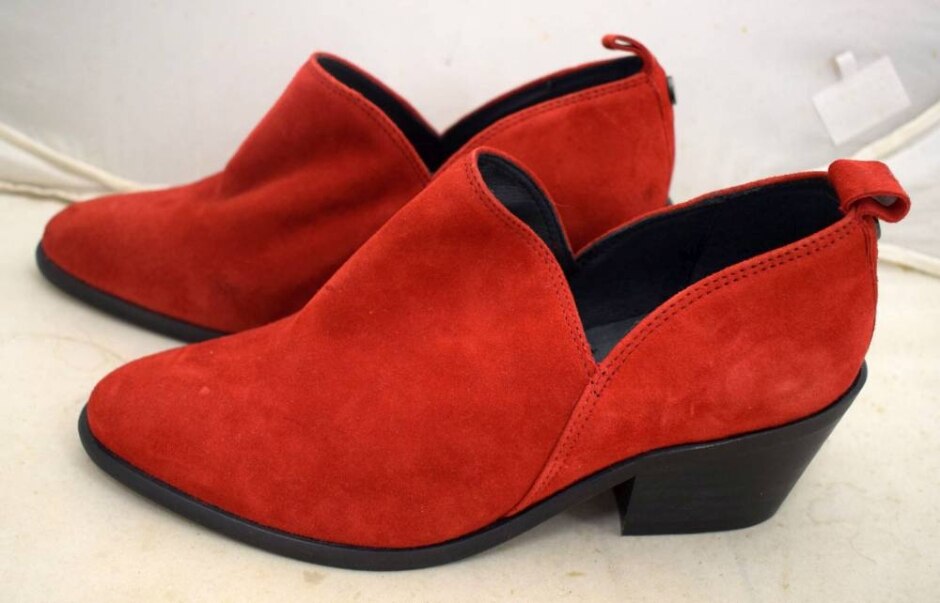 Duoboots Red Suede Slip On Shoes Size 4 (37 Eu)