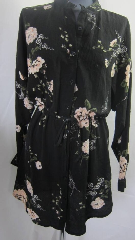 Boohoo Shirt Dress Black/multi Size: 10