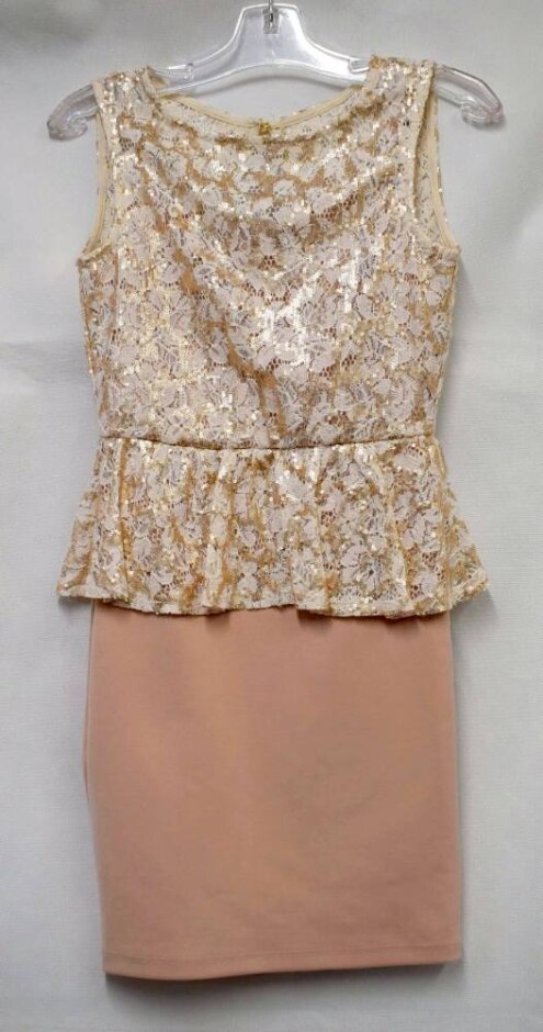 Miss Selfridge Mini Party Dress Pink/beige Size: 8