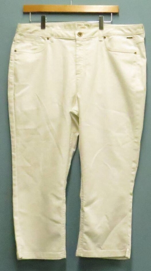 M&s Per Una Cropped Trousers Cream Size: 18