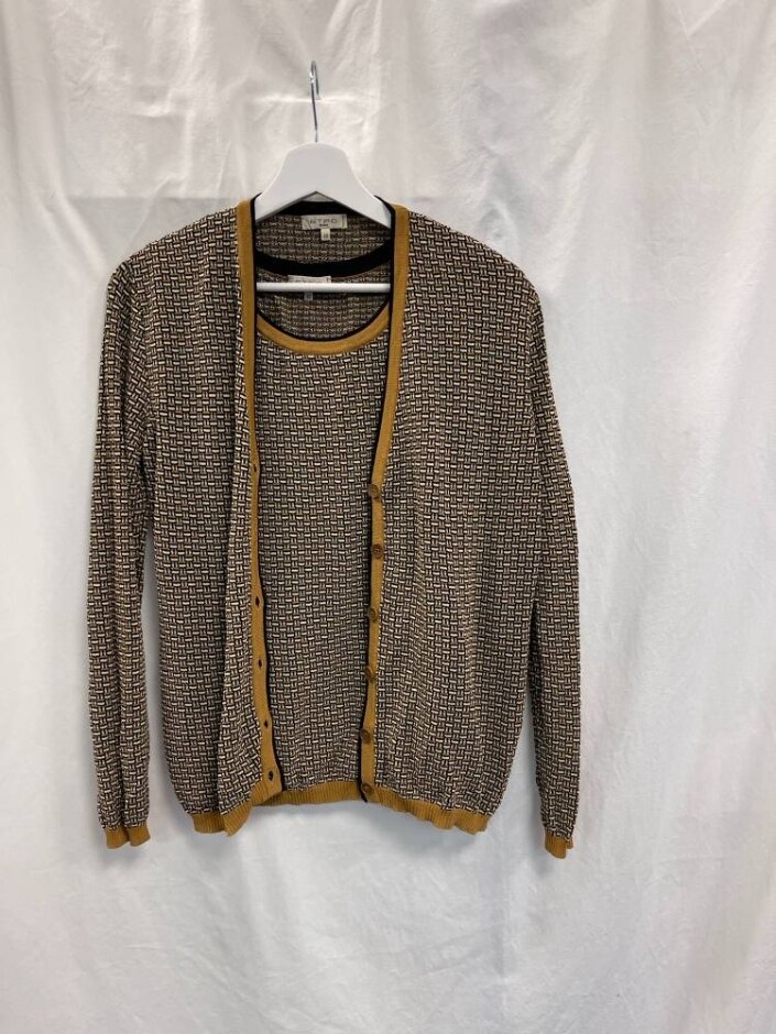 Etro Milano Cardigan And Vest Set Black & Yellow Size: 12